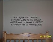 Now I lay me down to sleep...Vinyl Lettering.  BUY 2 GET 1 FREE