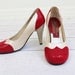 vintage spectator pumps // 1940's Style Red and White Mary Says High Heels