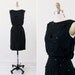 vintage 50s 60s dress // Little Black Fireworks Cocktail Dress with Sequin Rose Starbursts