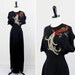 r e s e r v e d - 1930s dress / CEIL CHAPMAN dress / Black 30s 40s Gown with Elaborately Hand Beaded Phoenix Bird