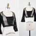 1920s blouse / 20s blouse / Sheer Black Lace and Mesh Cropped Blouse