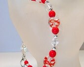 Red Ribbon HIV AIDS Cancer Awareness Beaded Bracelet