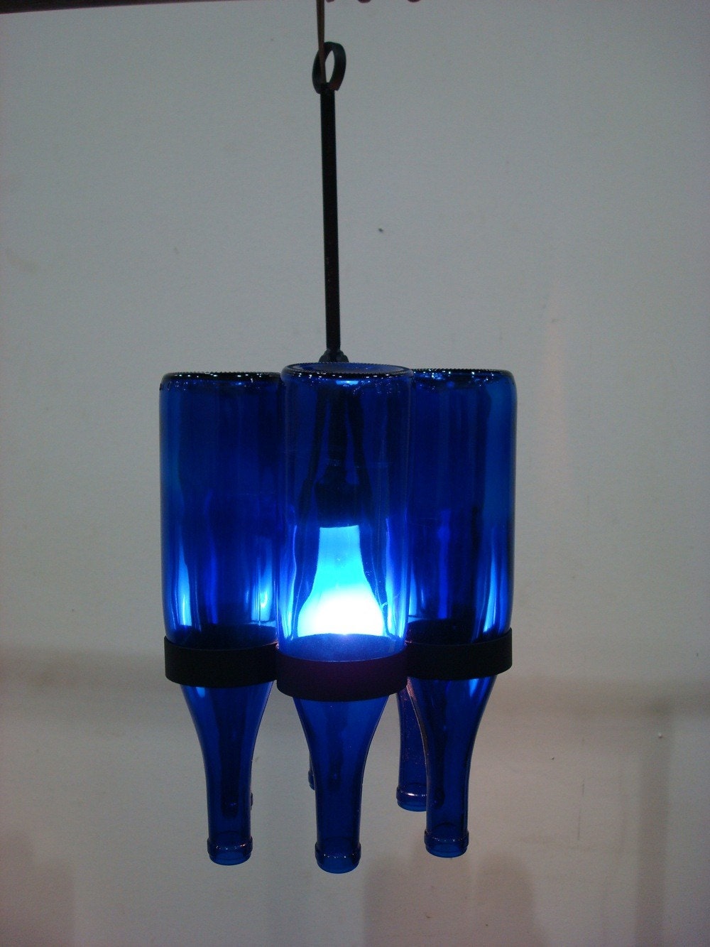 Cobalt Blue Bottle Chandelier
