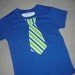 Infant/Toddler Boys Royal Blue Lime Green White Stripe Little Man Tie Shirt 12m 18m 24m 2T 3T 4T 5T