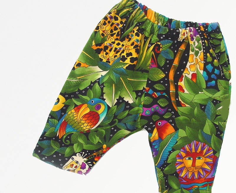 Baby Boy/Unisex Baby Clothing Jungle Animal Flannel Pants Roomy Bottom Children's Clothes Infant sizes newborn 3 6 9 month Green Yellow