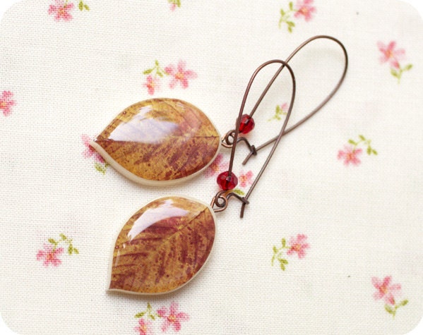Caramel Leaf earrings  (E031)