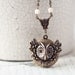 Owl jewelry - Owl locket - Steampunk jewelry (L010)