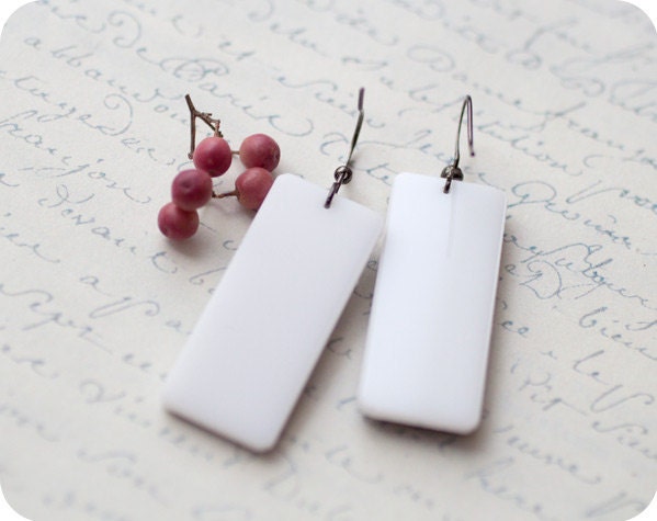 Red and Black Full Moon earrings (E035)