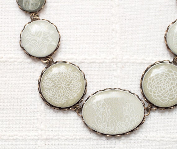 Statement necklace - Abstract Botanical jewelry - Boho Chic (BN015)