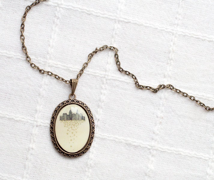 City necklace - Art Jewelry (handmade) (N007)