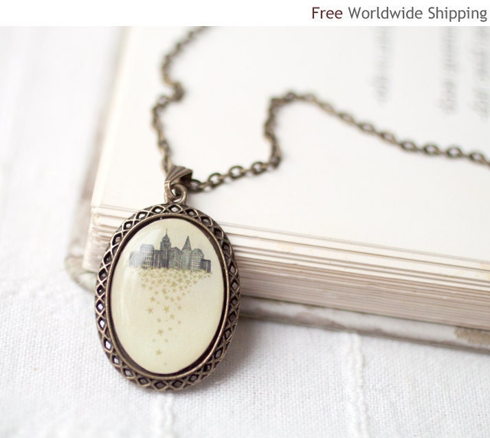 City necklace - Art Jewelry (handmade) (N007)