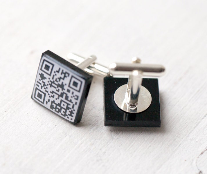 Personalized QR code cufflinks - Geek cufflinks (C019)
