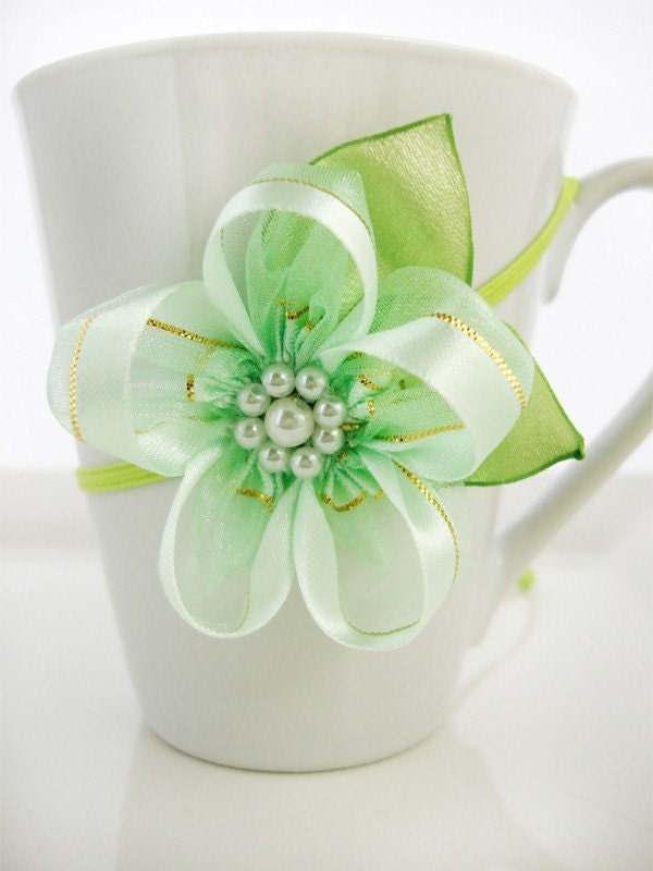 Catherin / Mint Blossom skinny headband