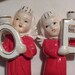 Vintage Christmas angel set, Japan, small candleholders