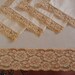 large vintage tablecloth with 10 napkins, 84" x 64", light tan
