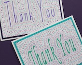 Thank You Cards (pkg of 4 cards) "Emerald Jewel" color scheme