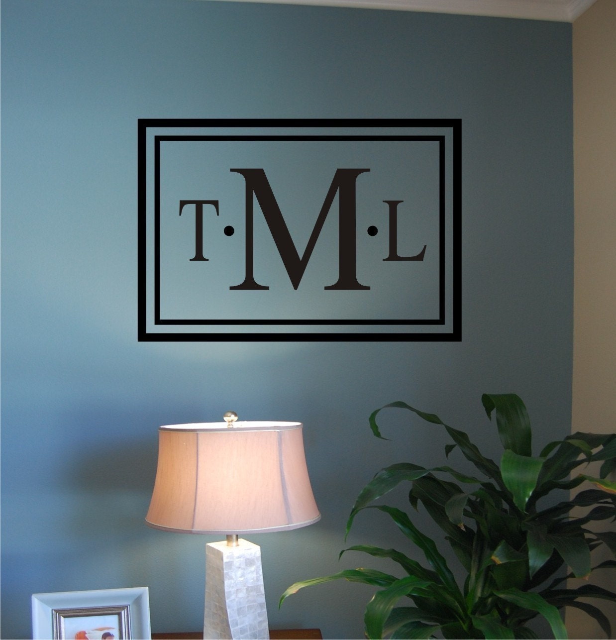 Classic Rectangle Monogram - Vinyl Wall Decal