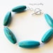 Turquoise Bracelet, Silver, Modern Simple