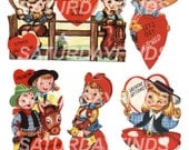 Vintage Valentines Vintage Greeting Cards  No 20 (of 24) Digital Collage Sheet  E-mailed Directly to you No Shipping