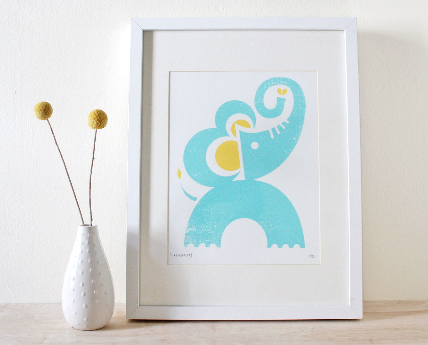Elephant Screenprint, Jungle Art, Animal Print