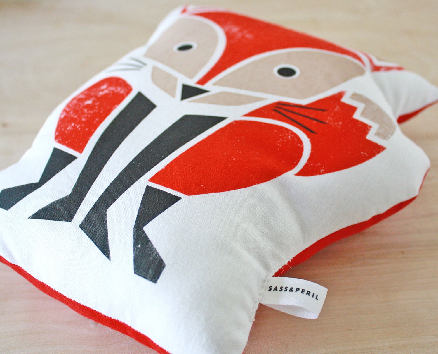 Sale, Half Off- Fox Pillow, Baby Toy, Organic Cotton, Decorative Pillow