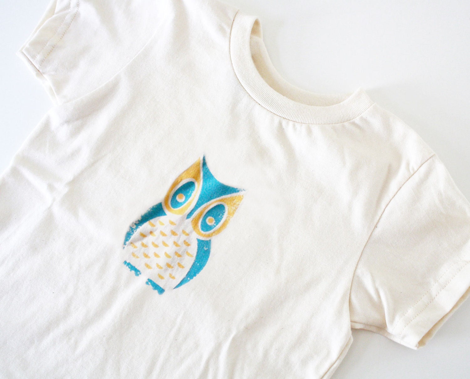 SALE- Owl Shirt, Kid's Tee, Screenprinted, Organic Cotton 4T