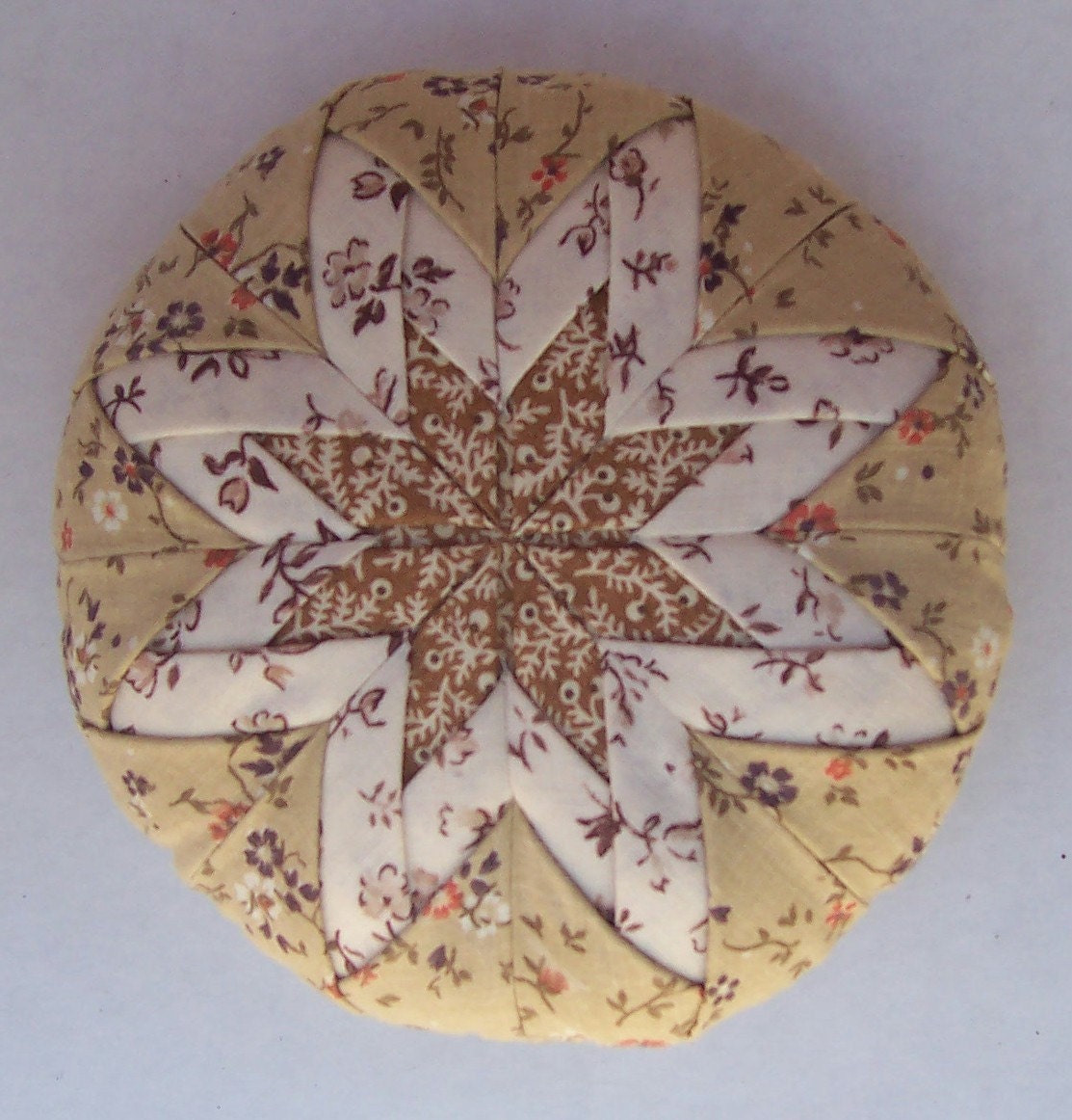 Pincushion in Folded Star Quilt Pattern by somersetdesigns on Etsy