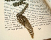 Angel Wing Necklace, Jewelry Pendant Long Brass Chain Trendy Fashion Style Steampunk