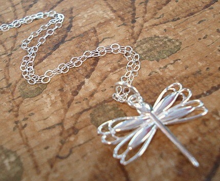Dragonfly Necklace Tiny Dragonfly Necklace Silver dragonfly Jewelry Everyday Necklace