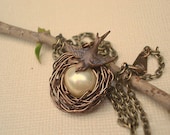 Bird Nest Necklace Pearl Necklace Necklace Expecing Mom Mama Nest Mom