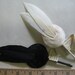 Vintage German label 1930s NOS feather millinery trims for hats pins and hair accessories white or black 3461