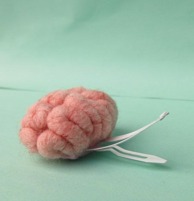 Brain Hairclip Top View