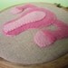 Uterus Embroidery Hoop on Linen