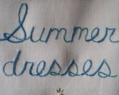 The Girls of Summer, embroidered art, poetry, cottage chic
