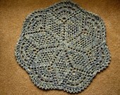 Blue Doily Style Crocheted Rug
