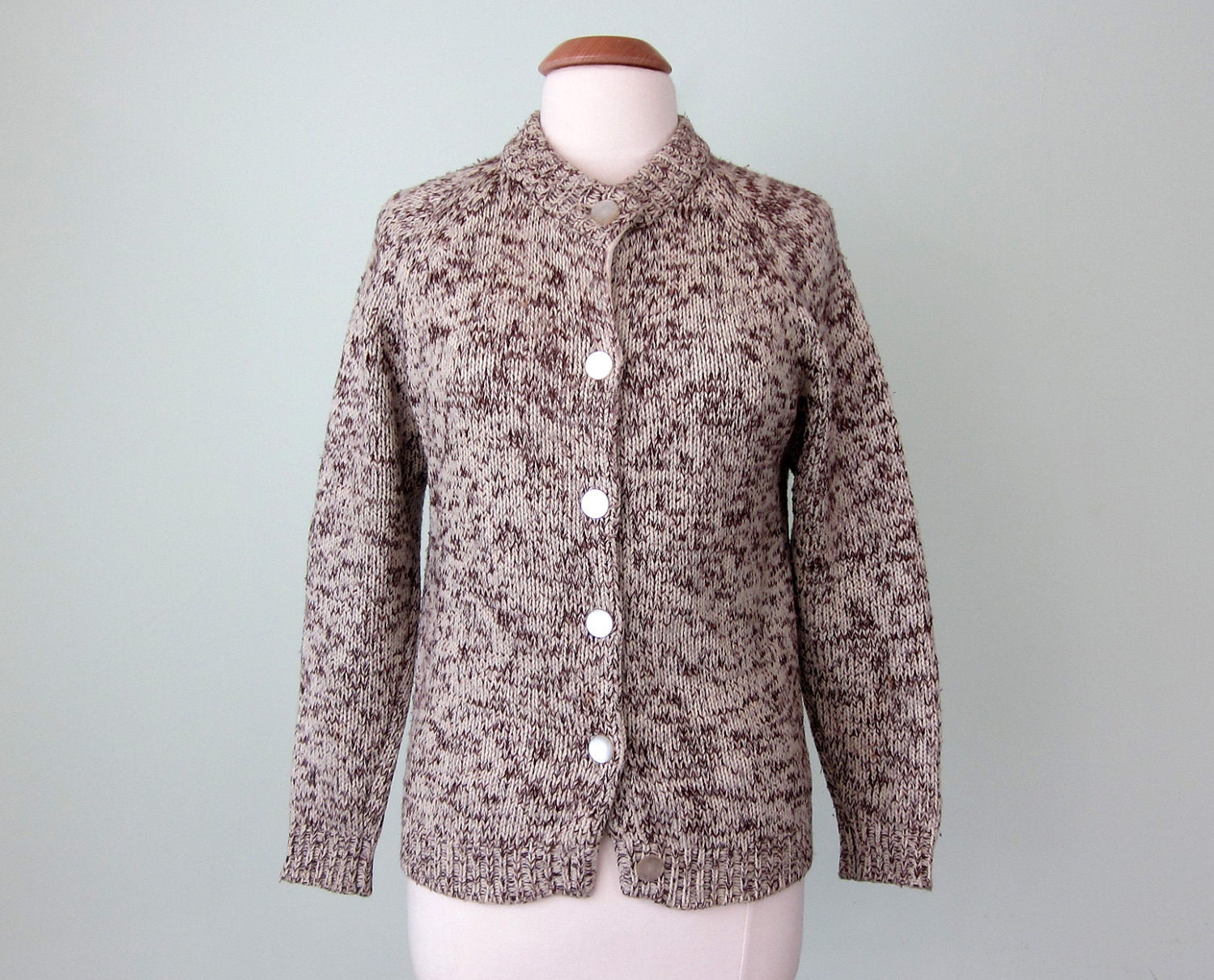 60s marled knit cardigan sweater (s - m)