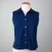 60s blouse / navy round collar sleeveless top (s - m)
