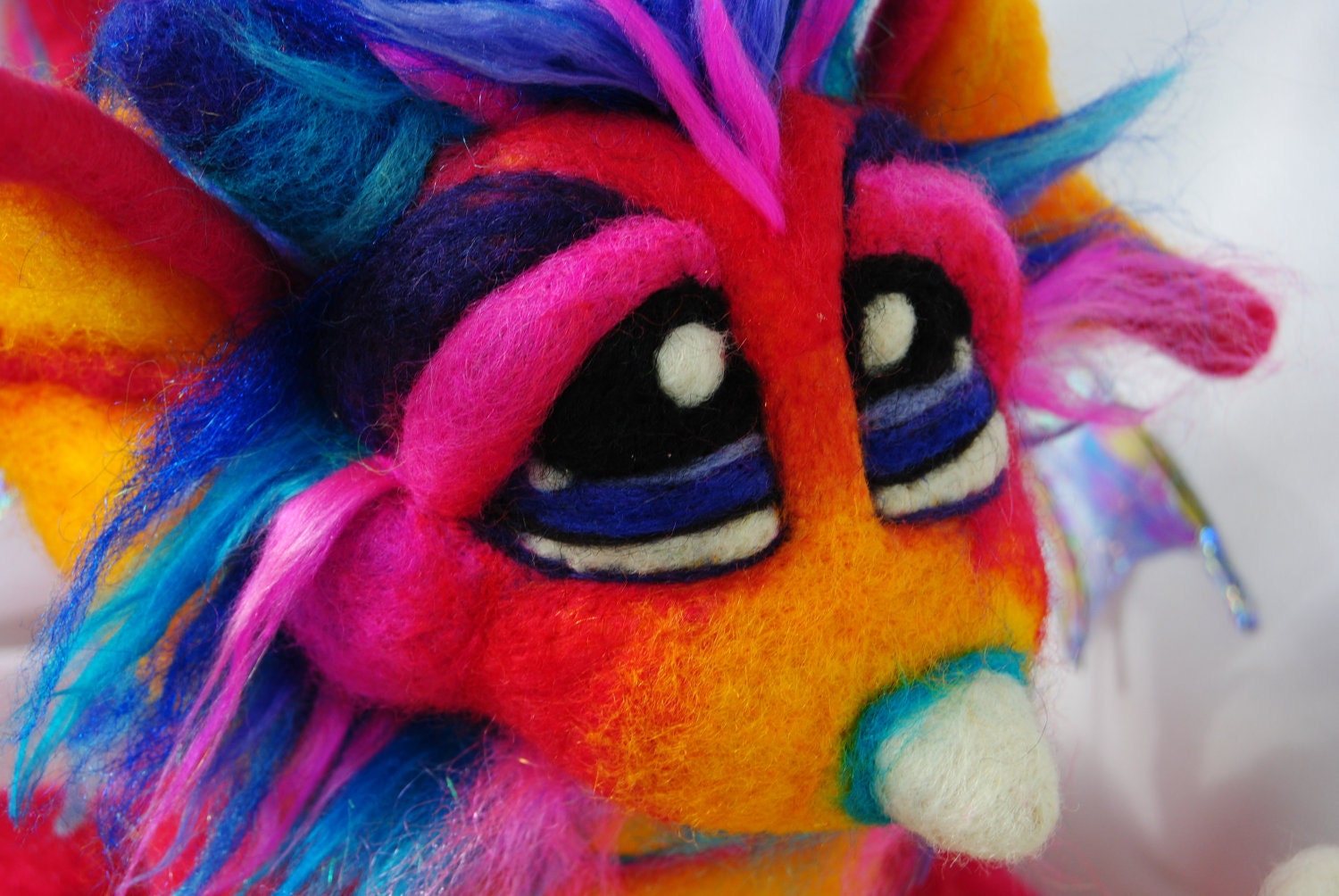 OOAK Pinkberry Needle Felted Dragon Fantasy Soft Sculpture Plush Wool Art Doll RESERVED