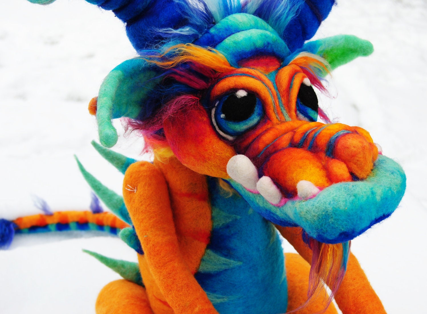 ooak Needle Felted Snout Monster Fantasy Soft Sculpture Plush Art Doll Made to Order