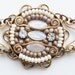 Bracelet, White, Cuff, Bridal, Wedding, Rhinestone, Moonstone, Mosaic, Mauve, Tribal, Native Inspired