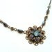 Necklace, Blue, Grey, Flower