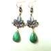 Earrings, Grey, Blue, Green, Chrysoprase, Alexandrite
