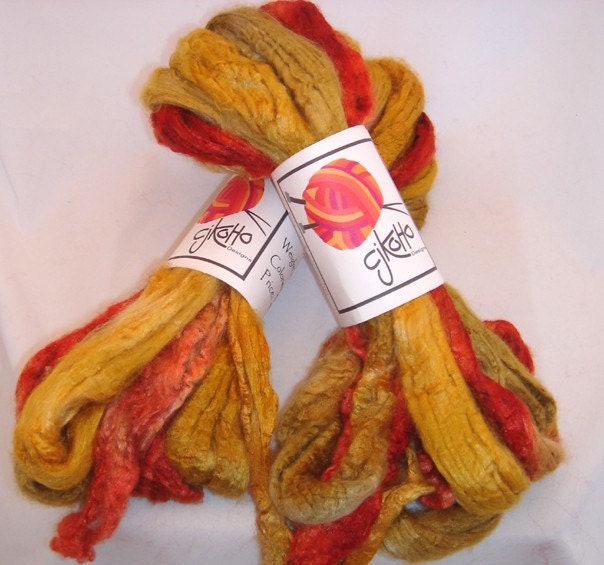 Hand-dyed Tussah Silk Top - 2 oz - Henry