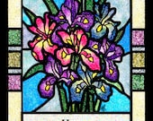 Glitter Mother's Day or Sympathy Irises