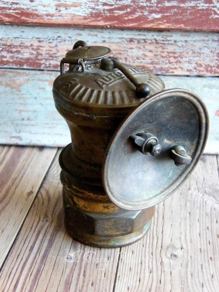 1890s Coal Miners Head Lamp by by AVintageObsession on Etsy