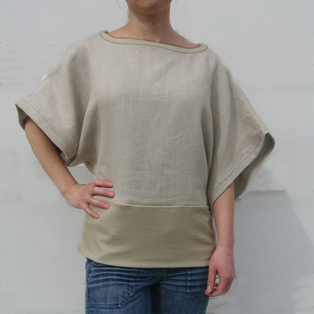 20% Off Linen and Jersey Kimono Top