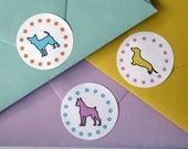 Colorful Dog Silhouette Envelope Seals (Set of 30)