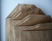 4 Recycled Mailing Envelopes - 8 X 10 Sewn Sides - Flap Top - 3 Layers of Brown Paper Recycled from Feed Sacks
