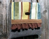 Striped Ruffle Purse From Repurposed Fabrics