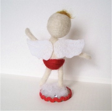 Cupid the Little Boy of Love Needle Felted Miniature Art Doll